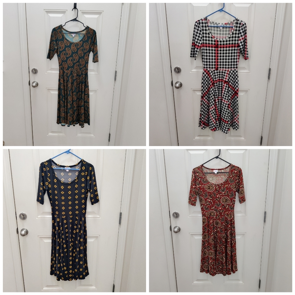 Set of 4 LuLaRoe Nicole Dresses size Small